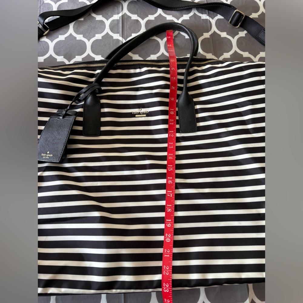KATE SPADE Watson Lane Lyla striped nylon large weekender tote bag - Picture 14 of 15